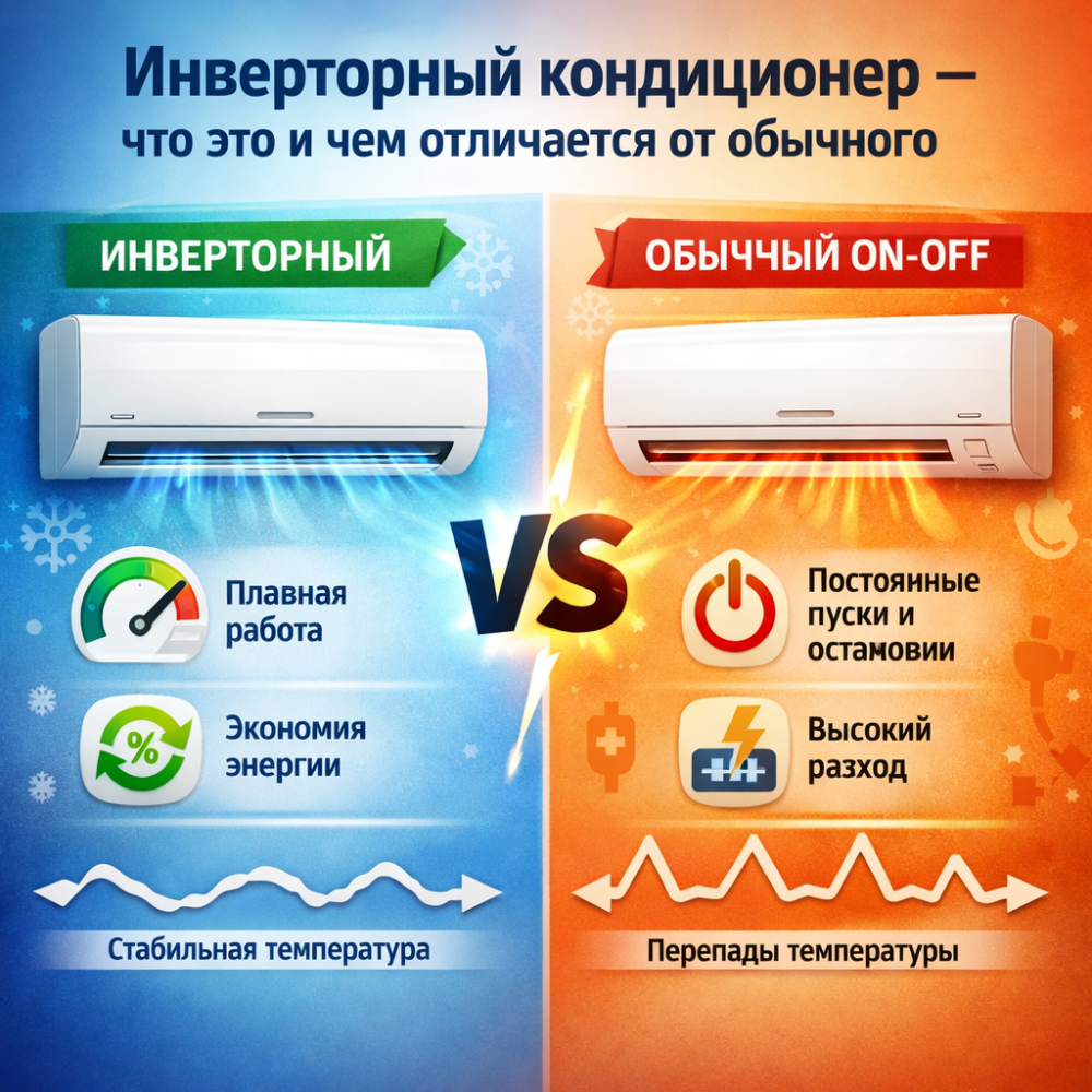 Инверторный кондиционер — что это и чем отличается от обычного